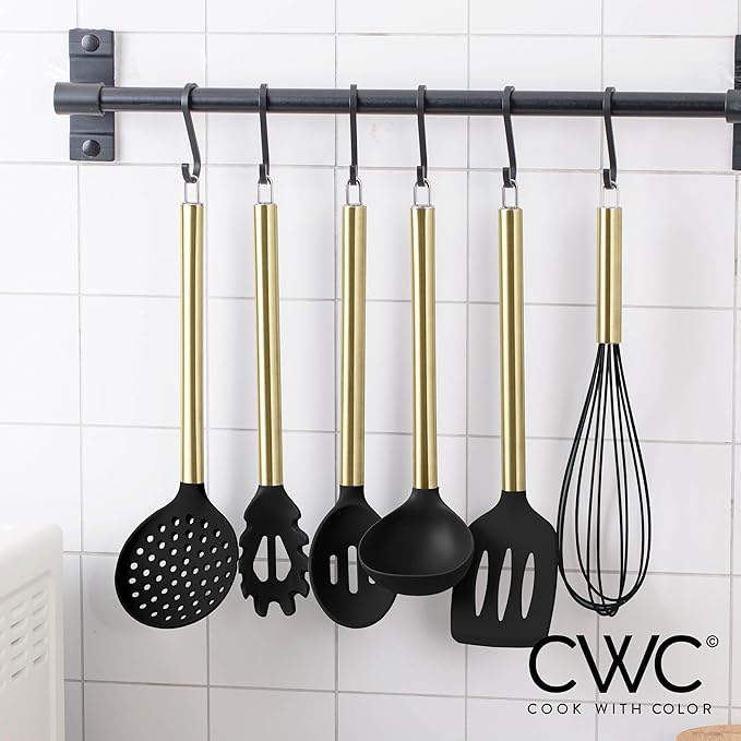 COOK WITH COLOR Silicone Cooking Utensils, Kitchen Utensil Set, Cooking Utensils - Image 7
