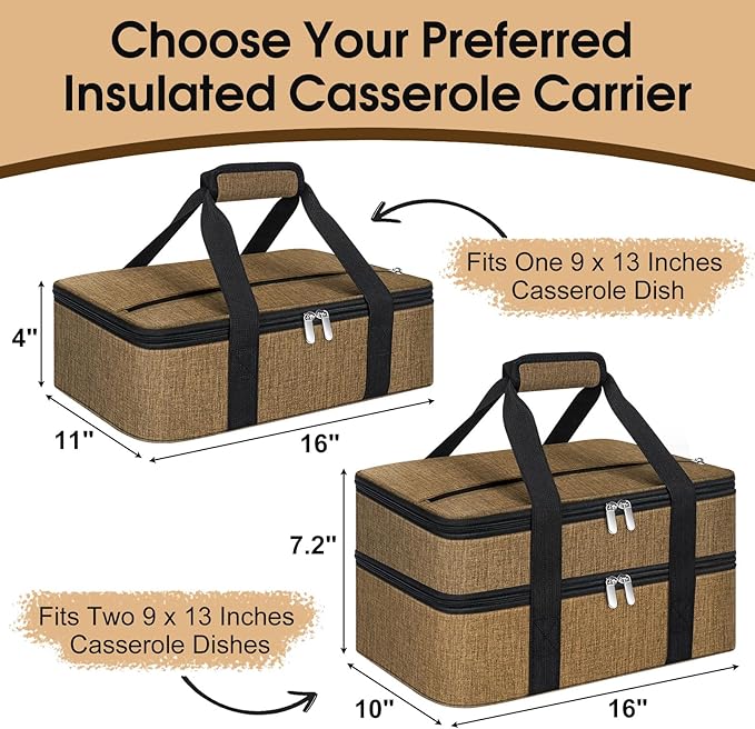 Insulated Casserole Carrier, Portable Casserole Carrier - Image 2