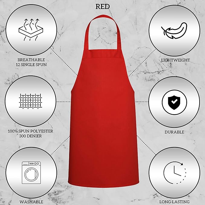GREEN LIFESTYLE 120 Pack Professional Chef Apron – Grilling Aprons - Image 3