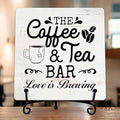 Coffee Bar Sign, Love is Brewing Farmhouse Tabletop Decor, Coffee and Tea Lover by TIRYWT