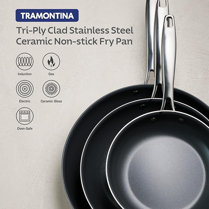 Tramontina Signature 8-Inch Tri-Ply Clad Stainless Steel Small Frying Pan - Image 5