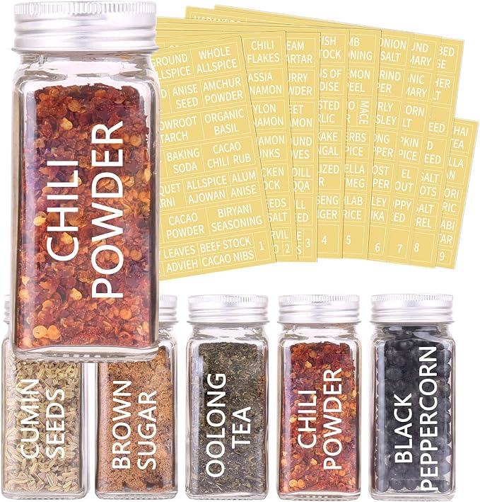 SWOMMOLY 42 Glass Spice Jars - Image 3