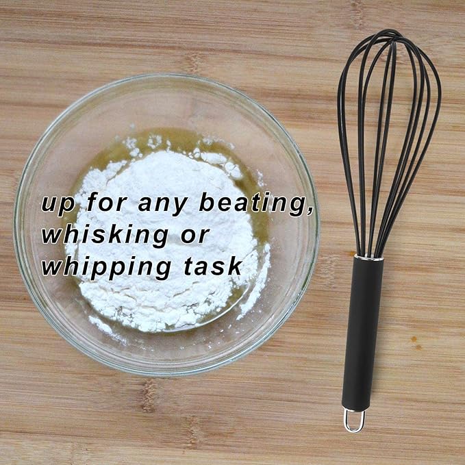 GorGin high temperature and easy to clean silicone whisk, 10 inch, grip good - Image 5