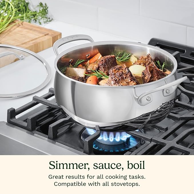 Cuisinart PureClad™ Triple Ply Stainless Steel 4.5 Qt. Dutch Oven w/Cover - Image 7
