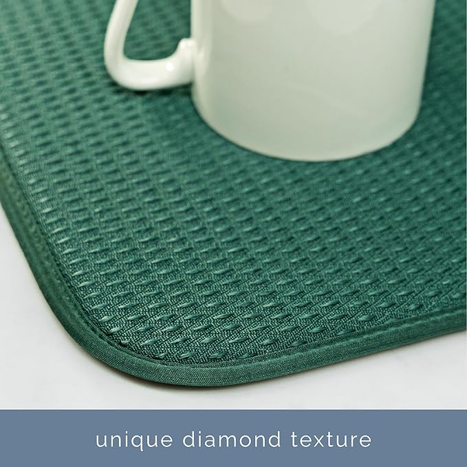 S&T INC. Dish Drying Mat XL, 18” x 24”, Absorbent Microfiber Kitchen Counter Mat - Image 3