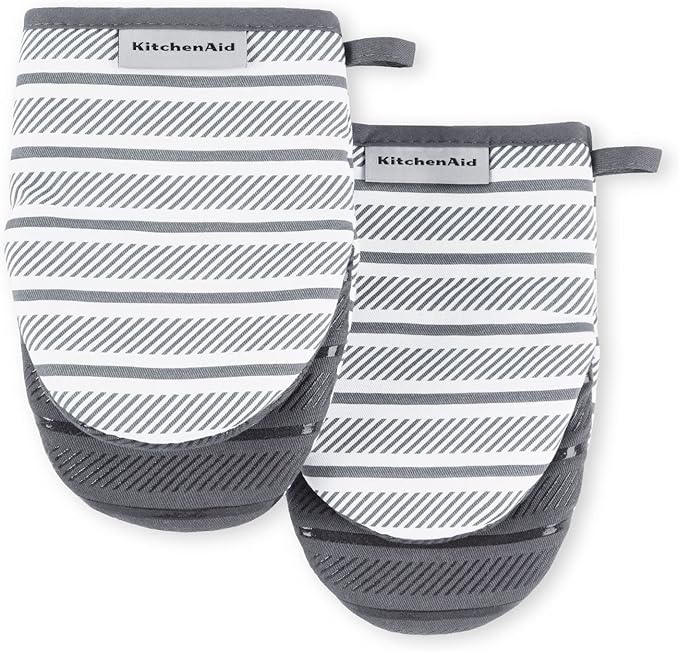KitchenAid Albany Mini Oven Mitt 2-Pack Set, Charcoal Grey by KitchenAid