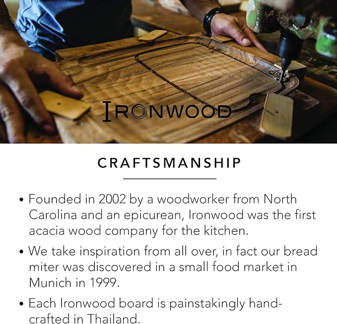 Ironwood Gourmet Oslo End Grain Utility Cutting Board, 14 x 16 Inches, Natural - Image 5