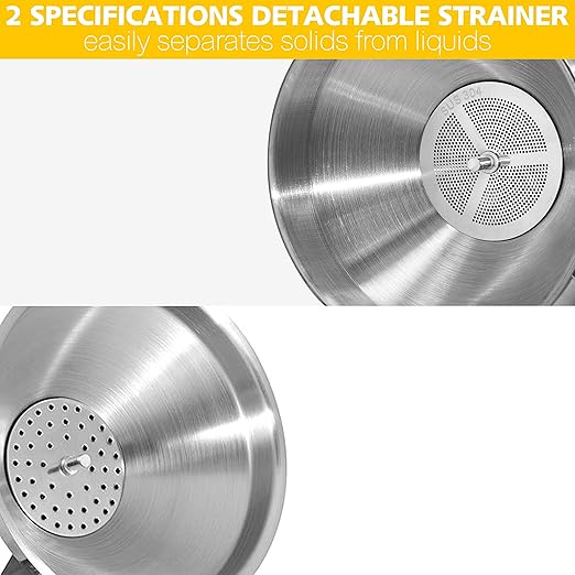 Anaeat 3 Pack Stainless Steel Kitchen Funnel Set - Image 5