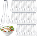 Tessco for you 50 Pcs Plastic Tongs for Serving Bulk, 9 Inch Plastic Disposable by Tessco