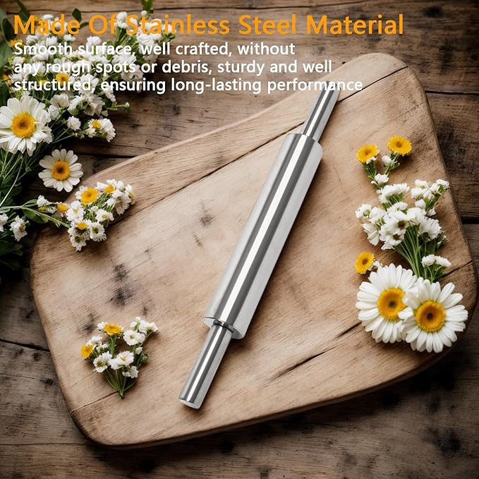 17-Inch Stainless Steel Rolling Pin - Image 3