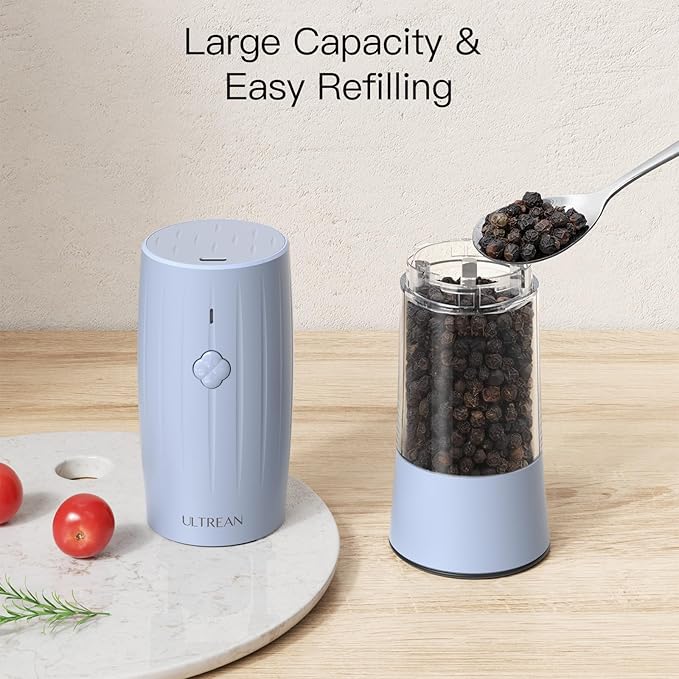 Ultrean Electric Salt and Pepper Grinder Set, USB-C Rechargeable, Salt and - Image 5