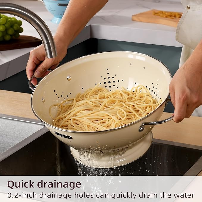 Metal Colander 2 Pack, Strainer Bowel - Image 3