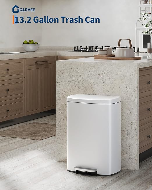 Garvee 13 gal / 50 L Metal Kitchen Trash Can - Image 2