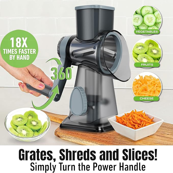 Cheese Grater Hand Crank Rotary Vegetables Shredder - Image 4