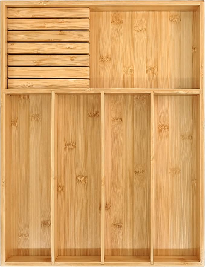 VaeFae Bamboo Silverware Organizer, Utensil Holder by VaeFaeDirect