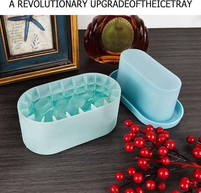 LUEXBOX Cylinder Ice Cube Mold Ice Trays, Silicone Ice Bucket, Portable Ice - Image 3