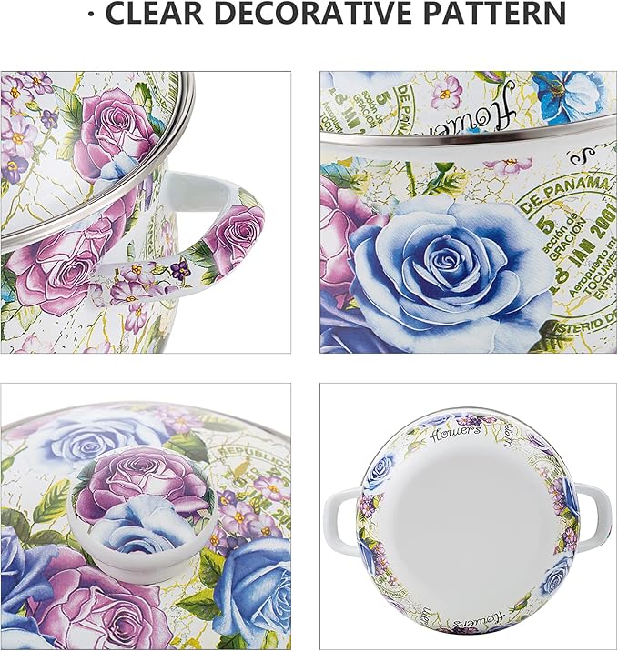 Retro Flower Enamel Stockpot - Image 4