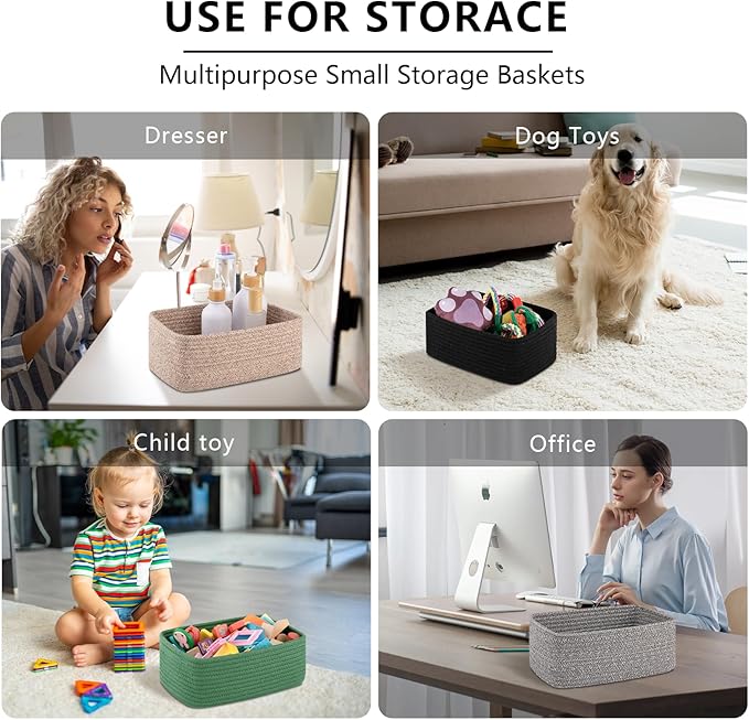 OIASKET 6 Pack Storage Baskets for Shelves, Small Baskets for Shelves, Cute - Image 7