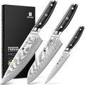 WIZEKA Damascus Chef Knife Set: 3 PCS, Super Sharp Kitchen Knives: Made of by WIZEKA
