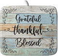 Rustic Wood Dish Drying Mat 16x18 Inch Grateful Thankful Blessed Kitchen by Giwawa