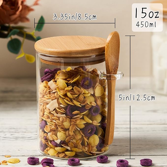 Glass Sugar Container with Spoon - Image 2