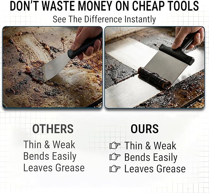 Grill Scraper, Stainless Steel Food Scraper - Image 3