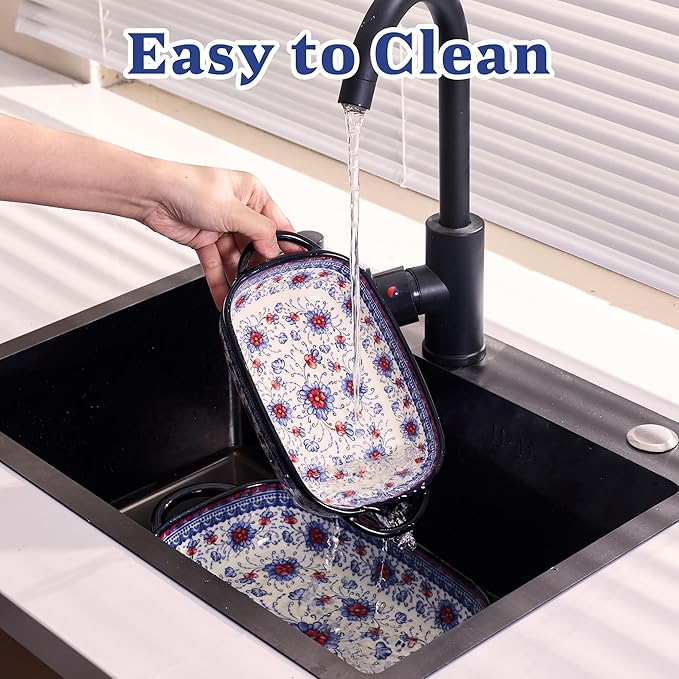Ceramic Casserole Dishes for Oven, Hand-painted Polish Pottery Baking Dish Set - Image 9