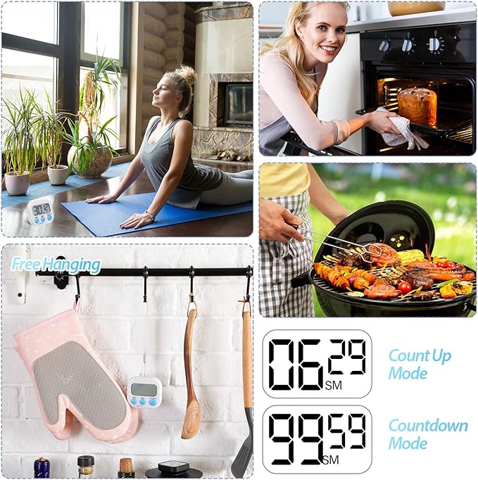 Weewooday 24 Pcs Digital Kitchen Timer Magnetic Timer Bulk On/Off Switch Minute - Image 4