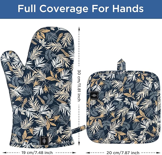 BONTHEE Oven Gloves Heat Resistant Potholder Set Oven Gloves - Image 2