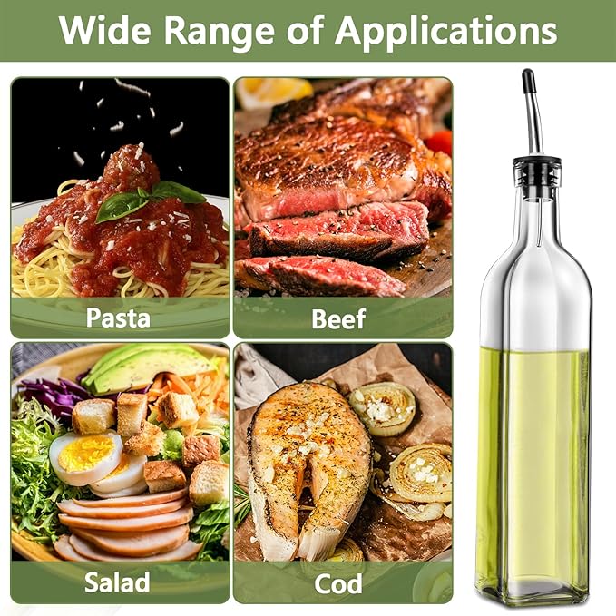 Leaflai Olive Oil Dispenser Bottle, 4 Labels, 1 Brush and 1 Funnel Oil Bottles - Image 5
