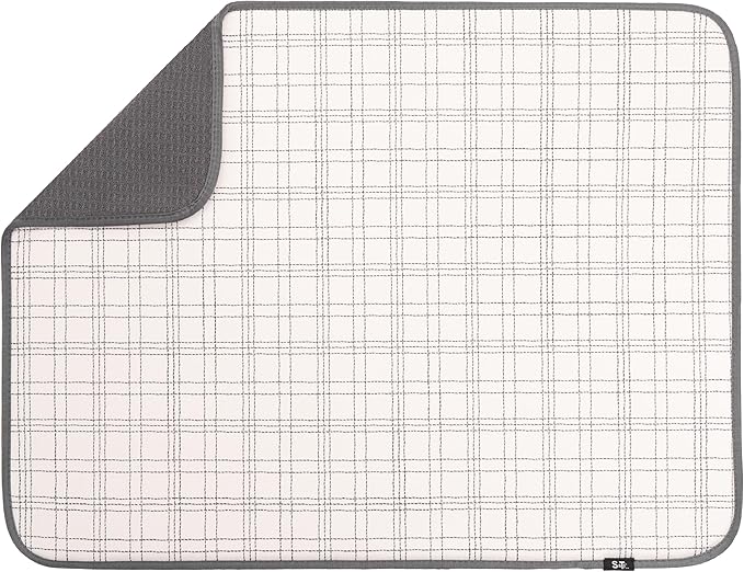 S&T INC. Dish Drying Mat XL, 18” x 24”, Absorbent Microfiber Kitchen Counter Mat by STINC