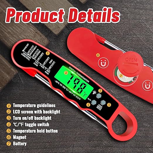 Meat Thermometer Digital, Instant Read Meat Thermometer - Image 4
