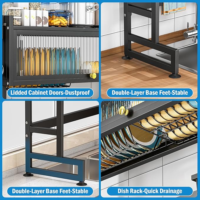 SNSLXH  2-Tier Over The Sink Dish Drying Rack, 33.66"×31.1"×11.81" - Image 4