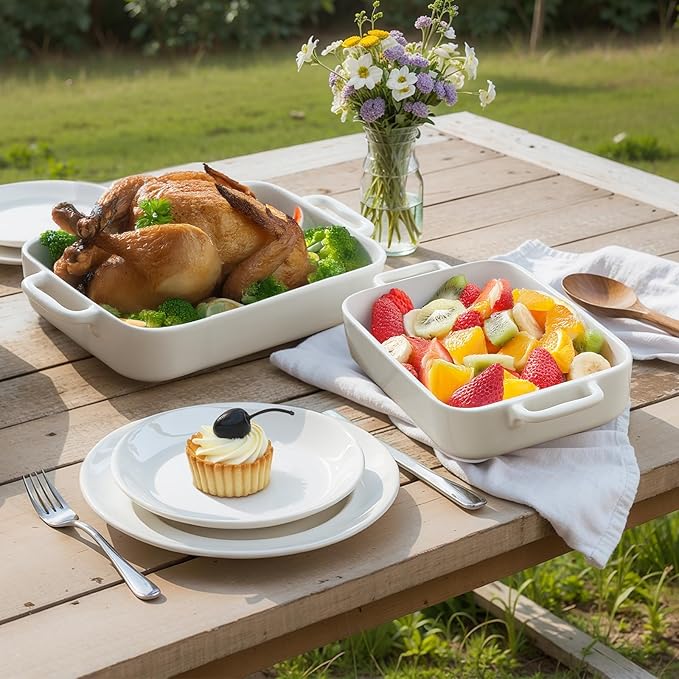 ONEMORE Casserole Dishes for Oven, 9.5"x15.4" Baking Dishes Set of 4, Ceramic - Image 8