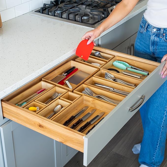 Grow Forward Bamboo Drawer Organizer Boxes - Image 5