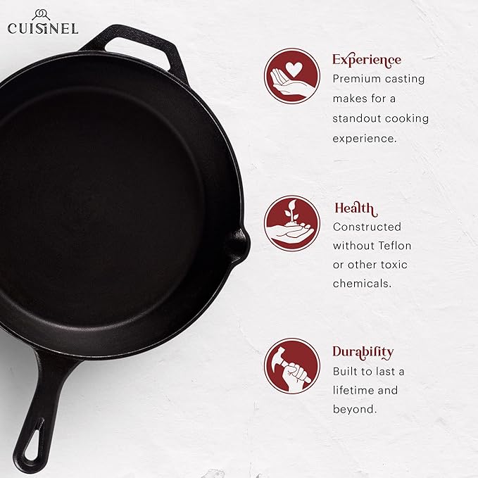 Cuisinel Cast Iron Skillets Set - Image 3