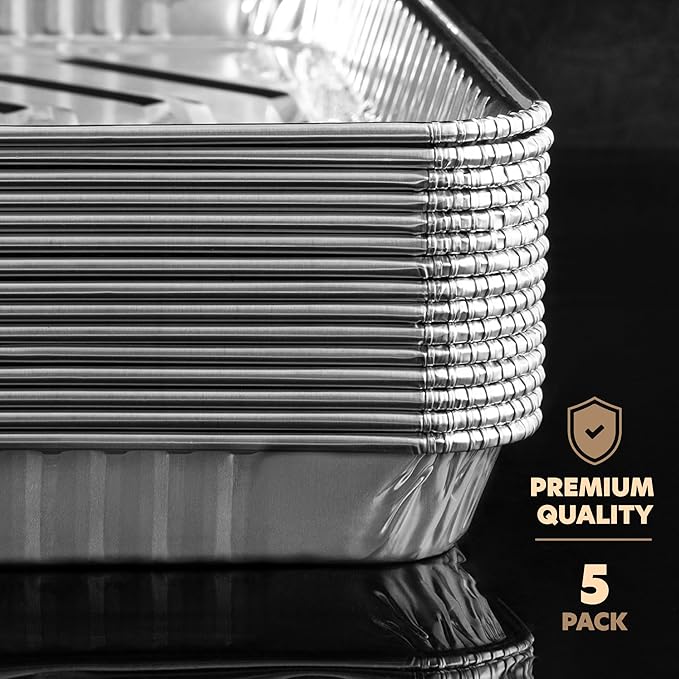 PLASTICPRO Aluminum Pans 5 Pack Disposable Cookie Sheets 9'' x 13'' Baking Pans - Image 7