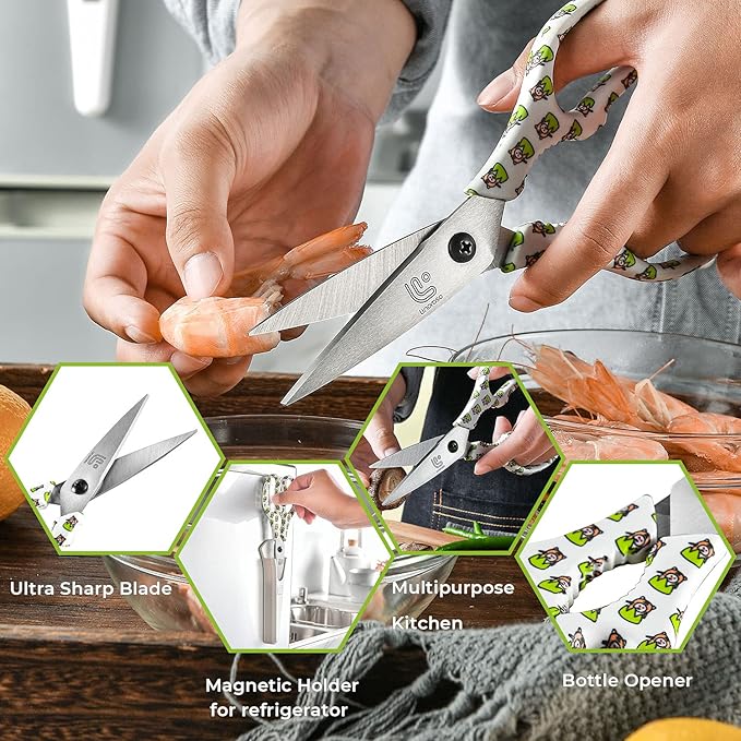 Linoroso Kitchen Scissors Heavy Duty Kitchen Shears - Image 3