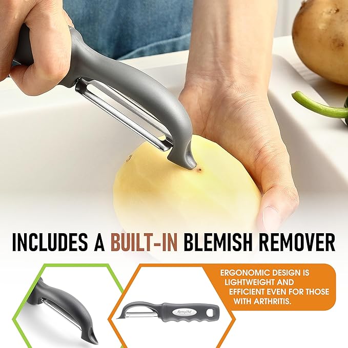 Spring Chef Premium Swivel Vegetable Peeler, Comfortable Handle and Ultra Sharp - Image 5