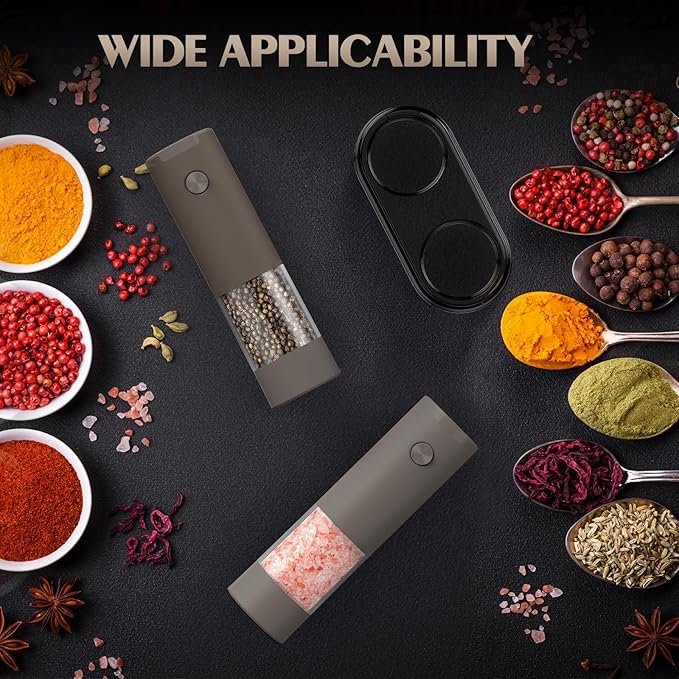 Electric Salt and Pepper Grinder Set Automatic Adjustable Coarseness Pepper - Image 5