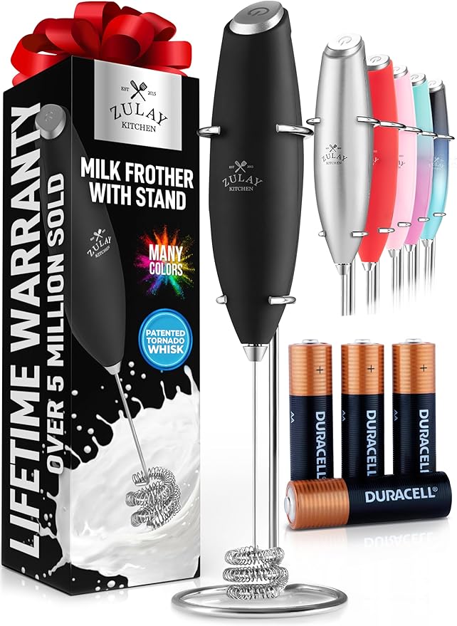 Zulay Kitchen Patented Tornado Triple Whisk Milk Frother by ZulayKitchen