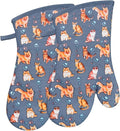 Oven Mitts Gloves 1 Pair Heat Resistant 480 ℉ Non Slip Clear Silicone Printed by REDLMLDETA