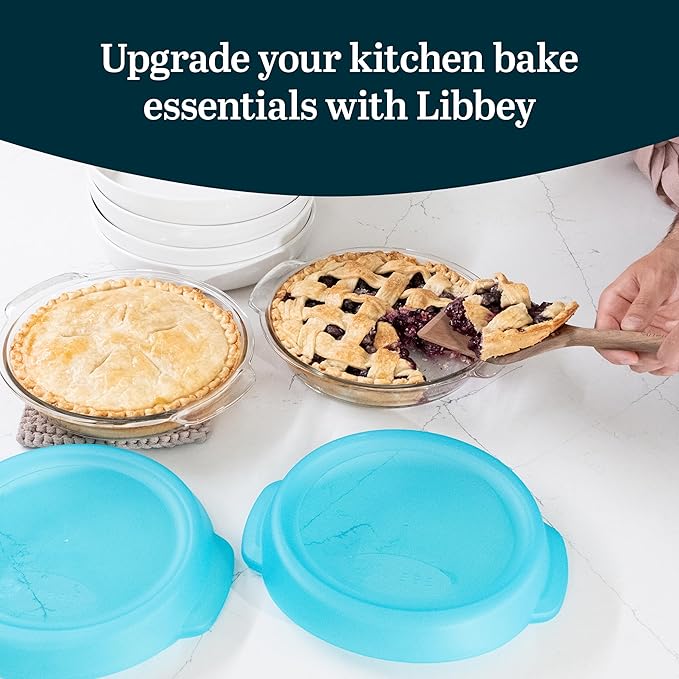 Libbey Baker’s Premium 2 Piece Glass Pie Plate, Space Saving Casserole Dish Set - Image 2