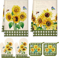 Leinuosen 6 Novelty Sunflower Kitchen Towels Kitchen Decor and Accessories Set by Leinuosen