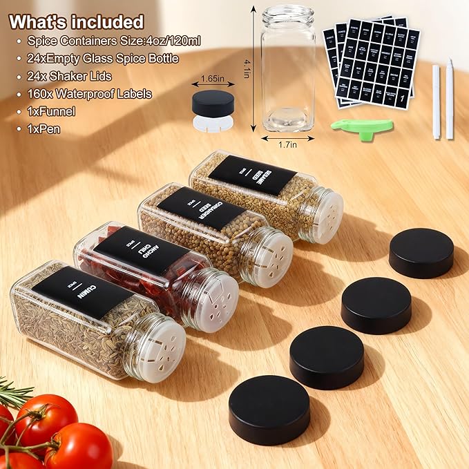 24Pcs Spice Jars Containers - Image 5