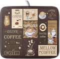 Brown Coffee Dish Drying Mat 16x18 Inch Coffee Cup Espresso Machine Pad by Giwawa