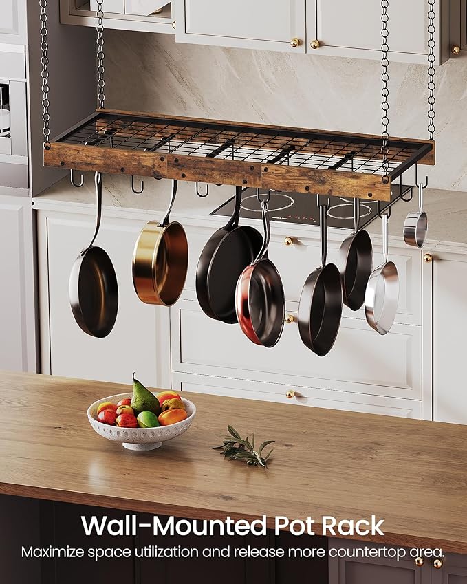 CHOEZON Hanging Pot Rack, Ceiling Wall Mounted Pot Rack - Image 2