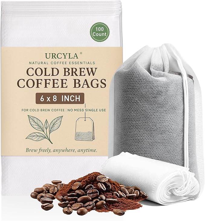 Cold Brew Bags, 6 * 8 Inch Fine Mesh Drawstring Pouches, Fits Mason Jars & by URCYLA