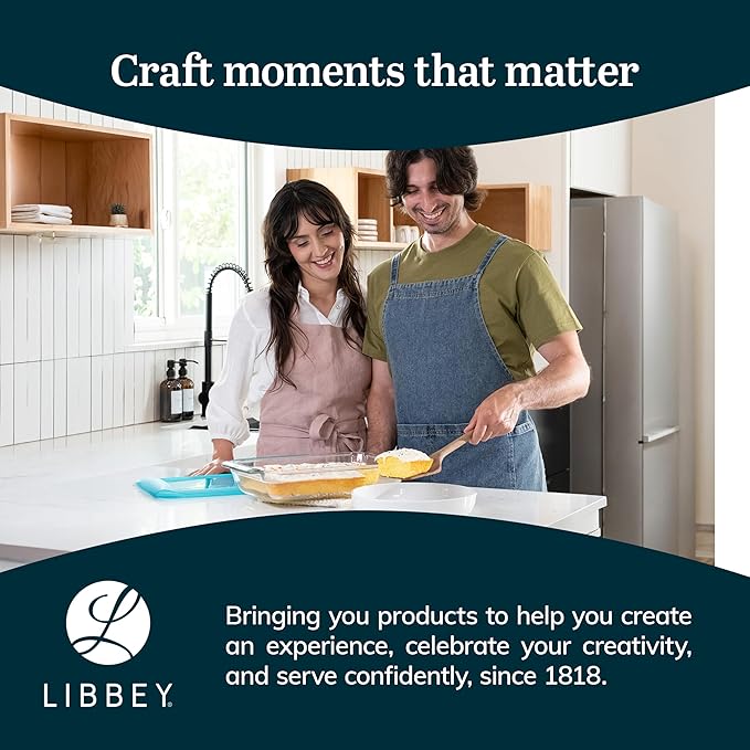 Libbey Baker’s Premium 2 Piece Glass Baking Dish Set, Stackable Casserole Dish - Image 6