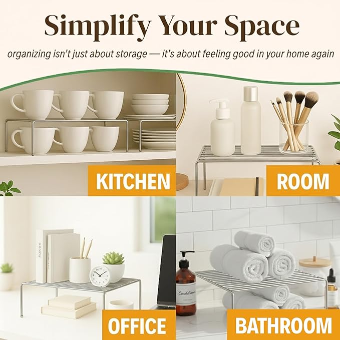 Evelots Kitchen Cabinet Wire Shelf Organizer/Rack - Image 6